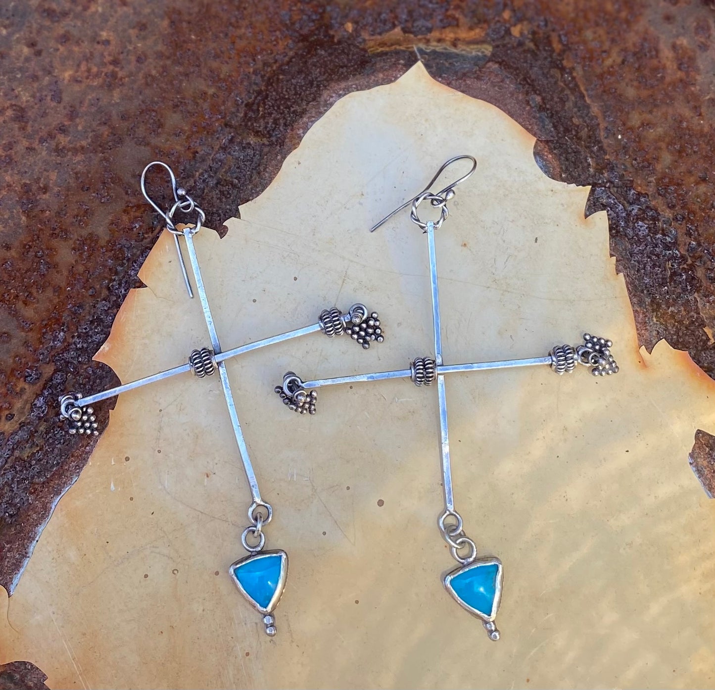 Turquoise Cross Earrings