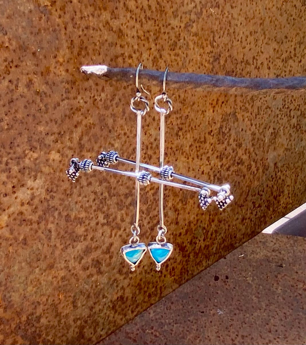 Turquoise Cross Earrings